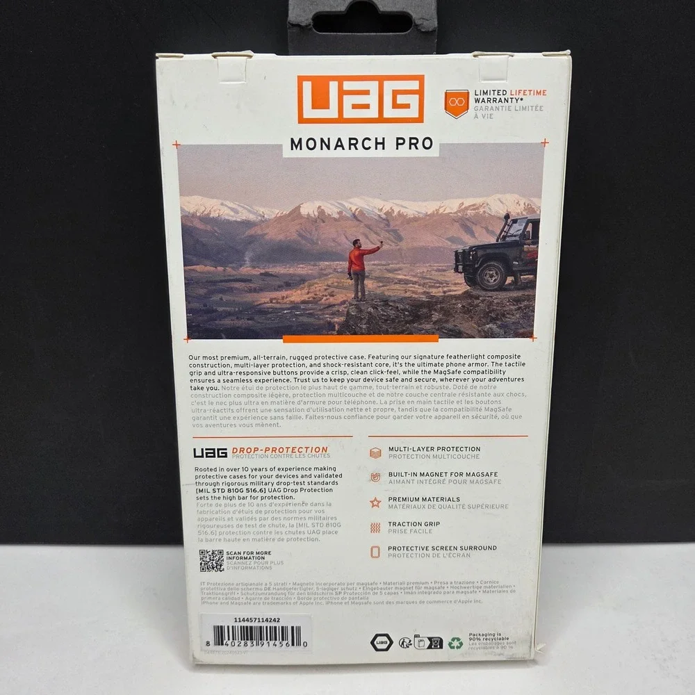UAG iPhone 16 Pro Max Case Monarch Pro MagSafe Carbon Fiber Rugged Cover
